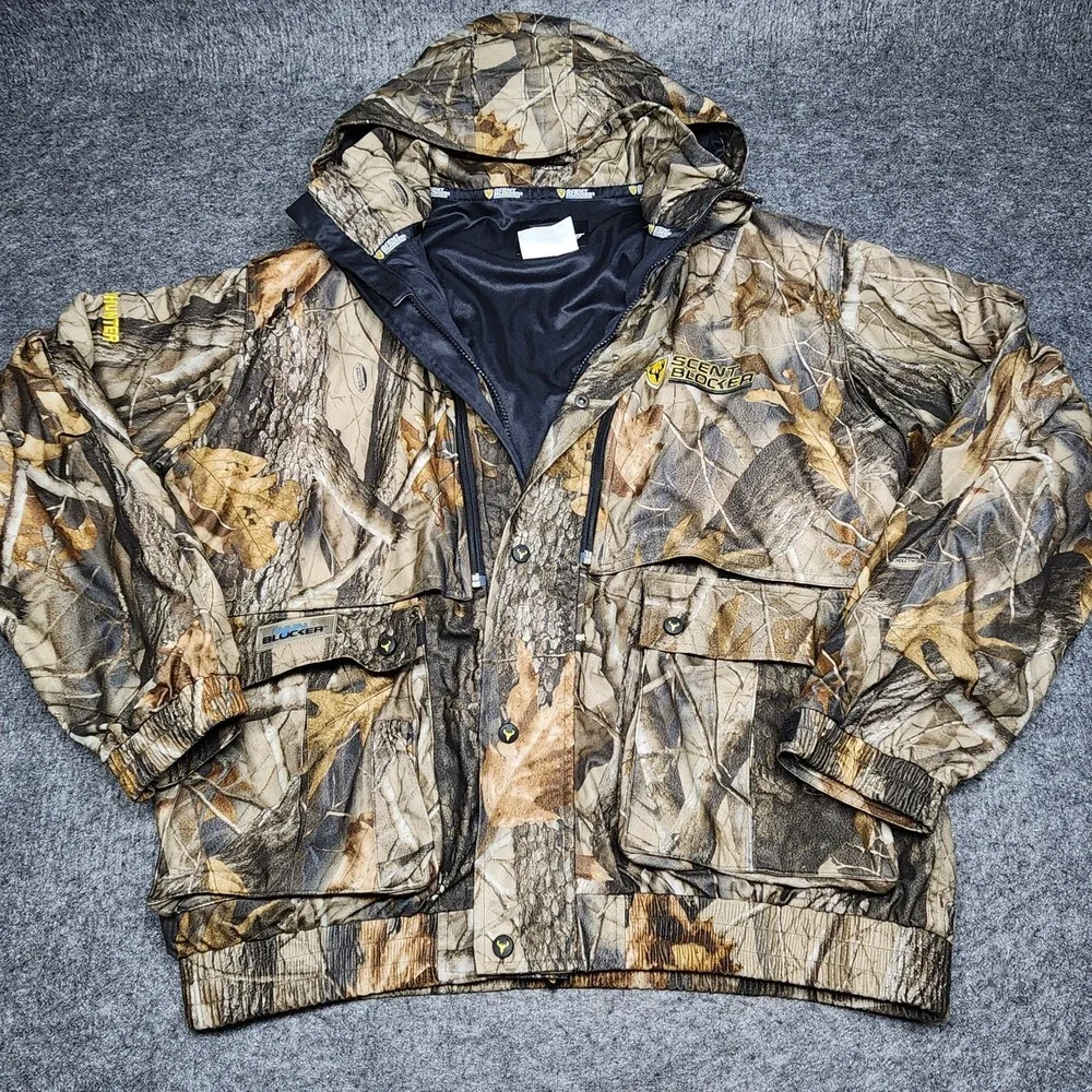 Scentblocker Realtree Camo Blaze Orange Rainproof ProHunter Hunting Jacket XL